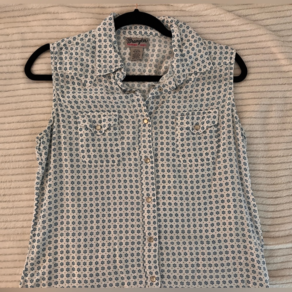 (3/$20) Wrangler sleeveless pearl snap